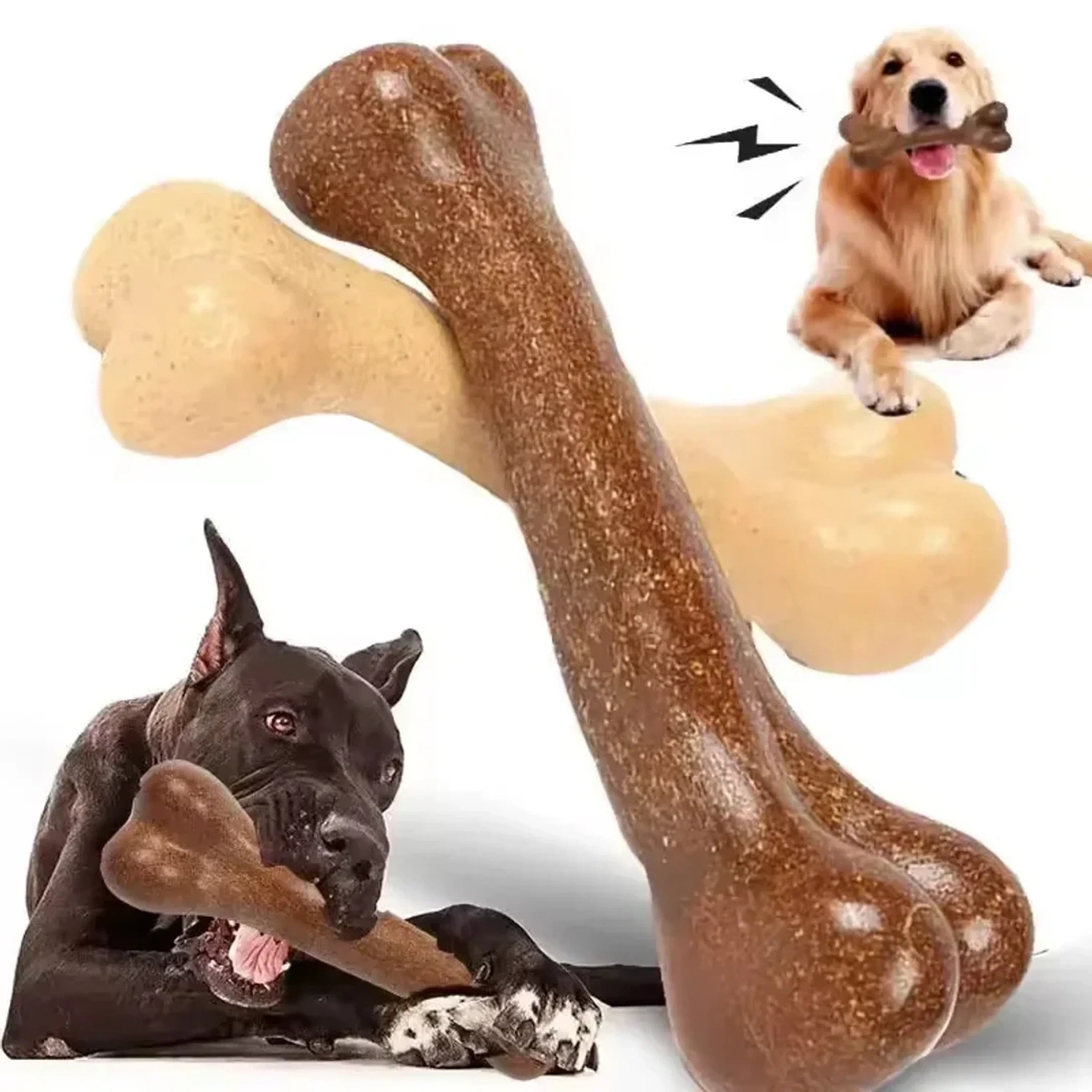 Bone-Shaped Dog Chew Toy for Supervised Play