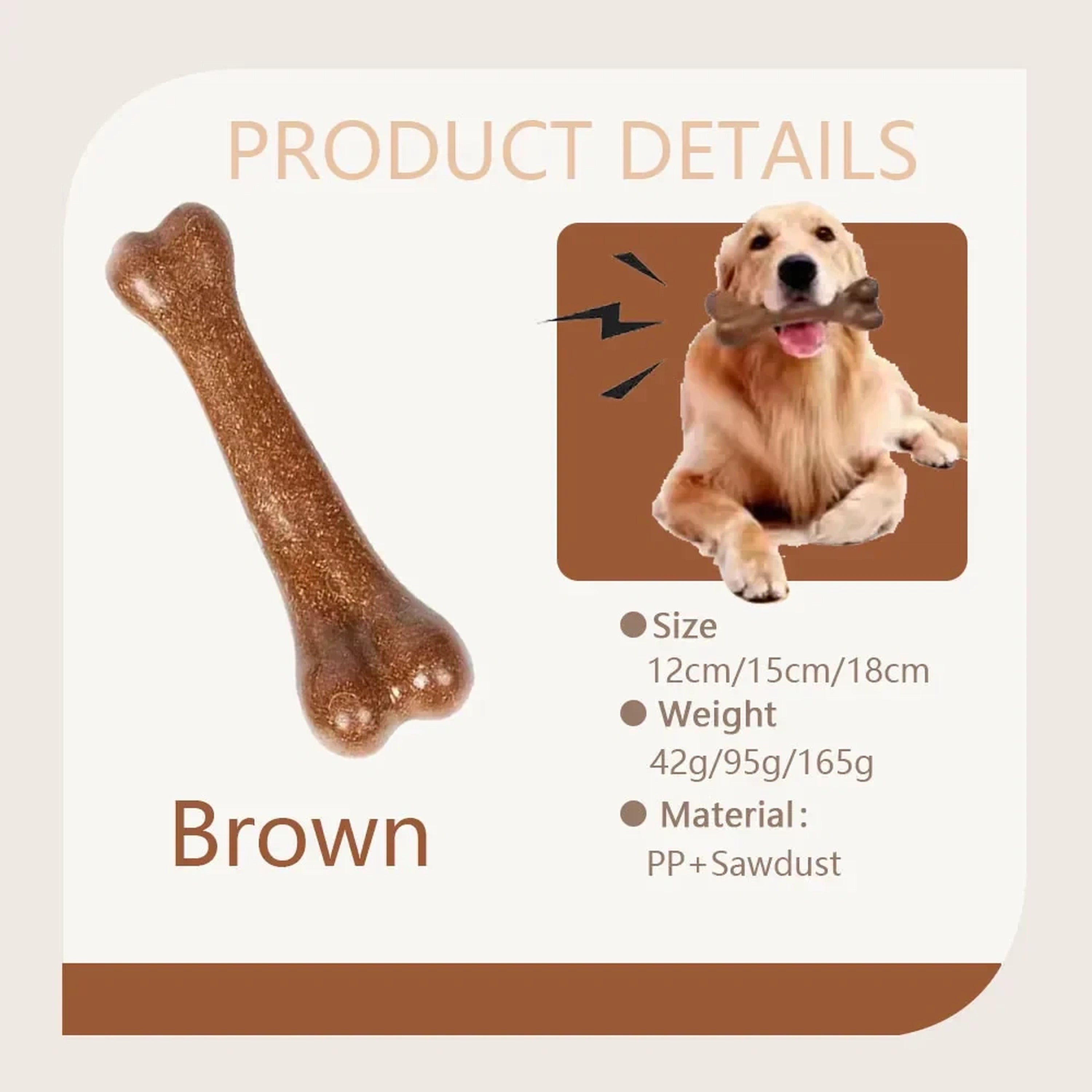 Bone-Shaped Dog Chew Toy for Supervised Play