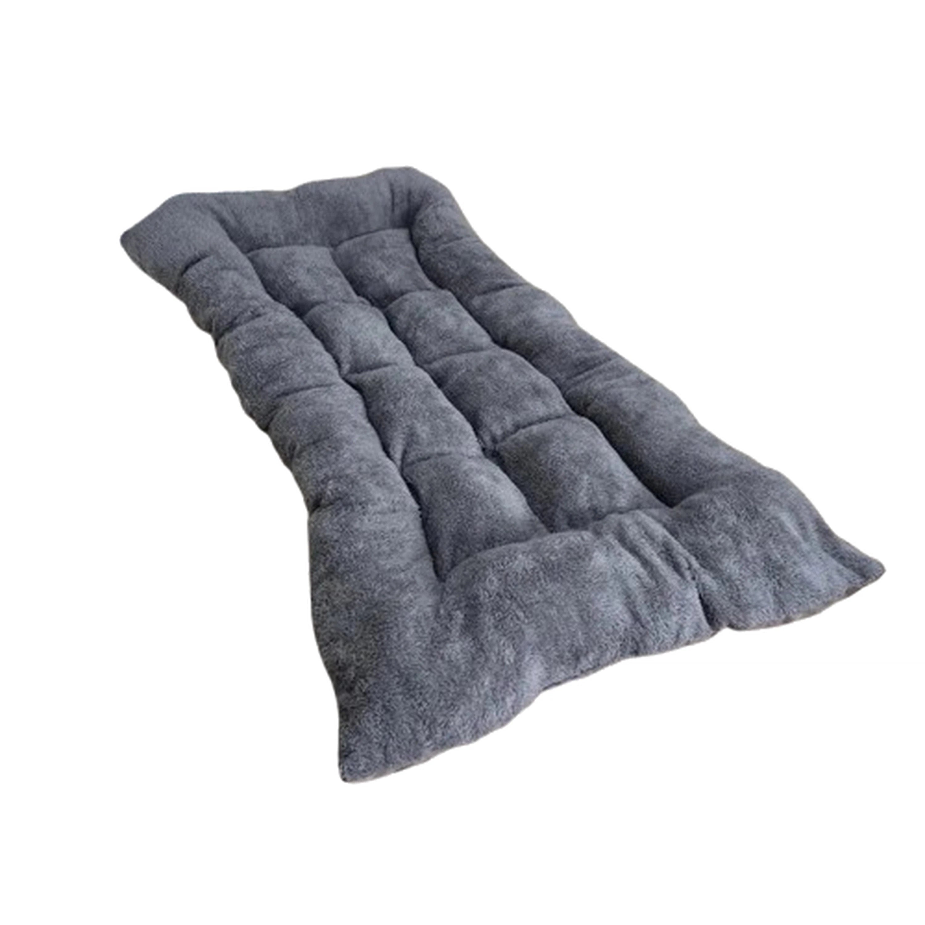 Gray Plush-Style Dog Bed Mat