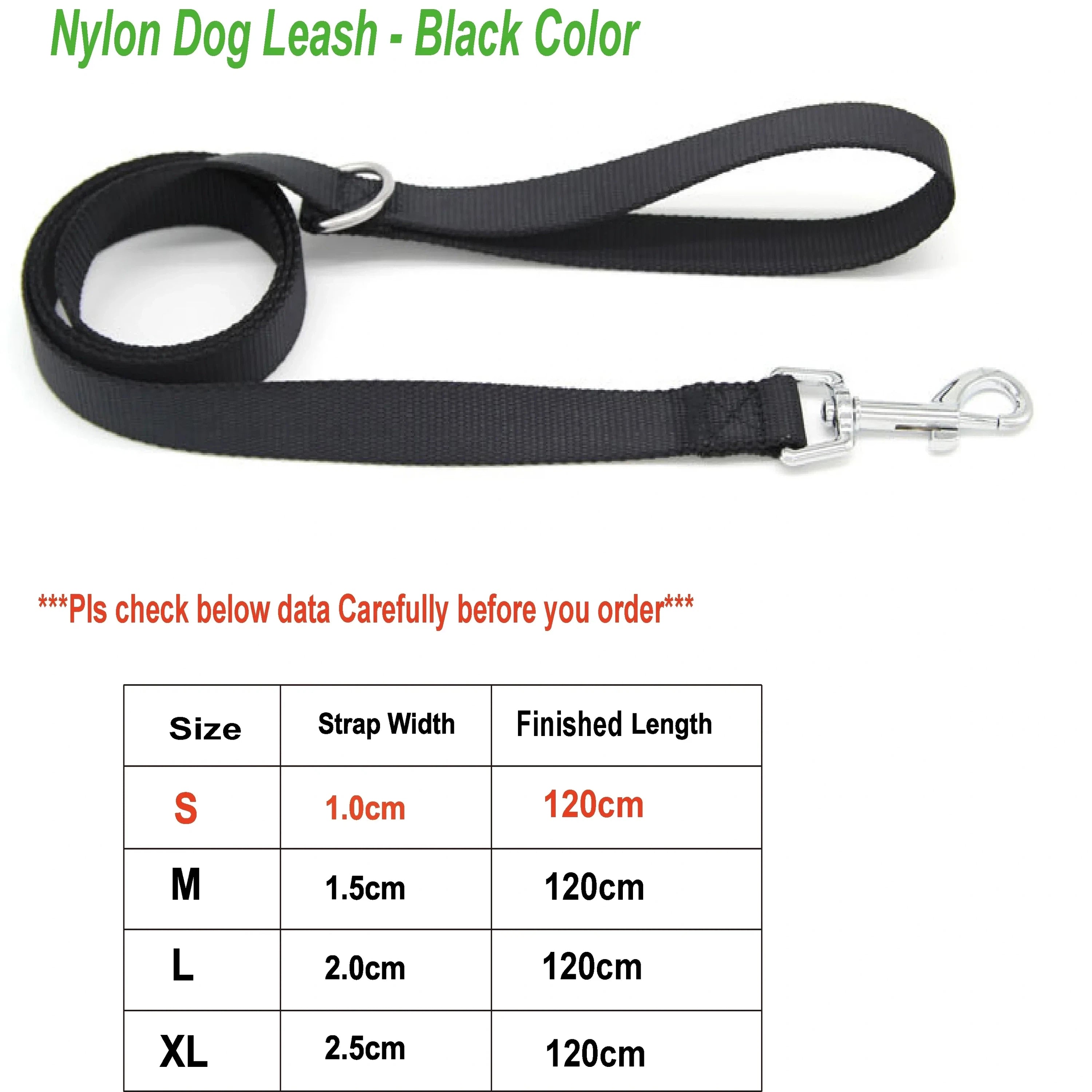 Nylon Dog Leash with Clip and Loop Handle