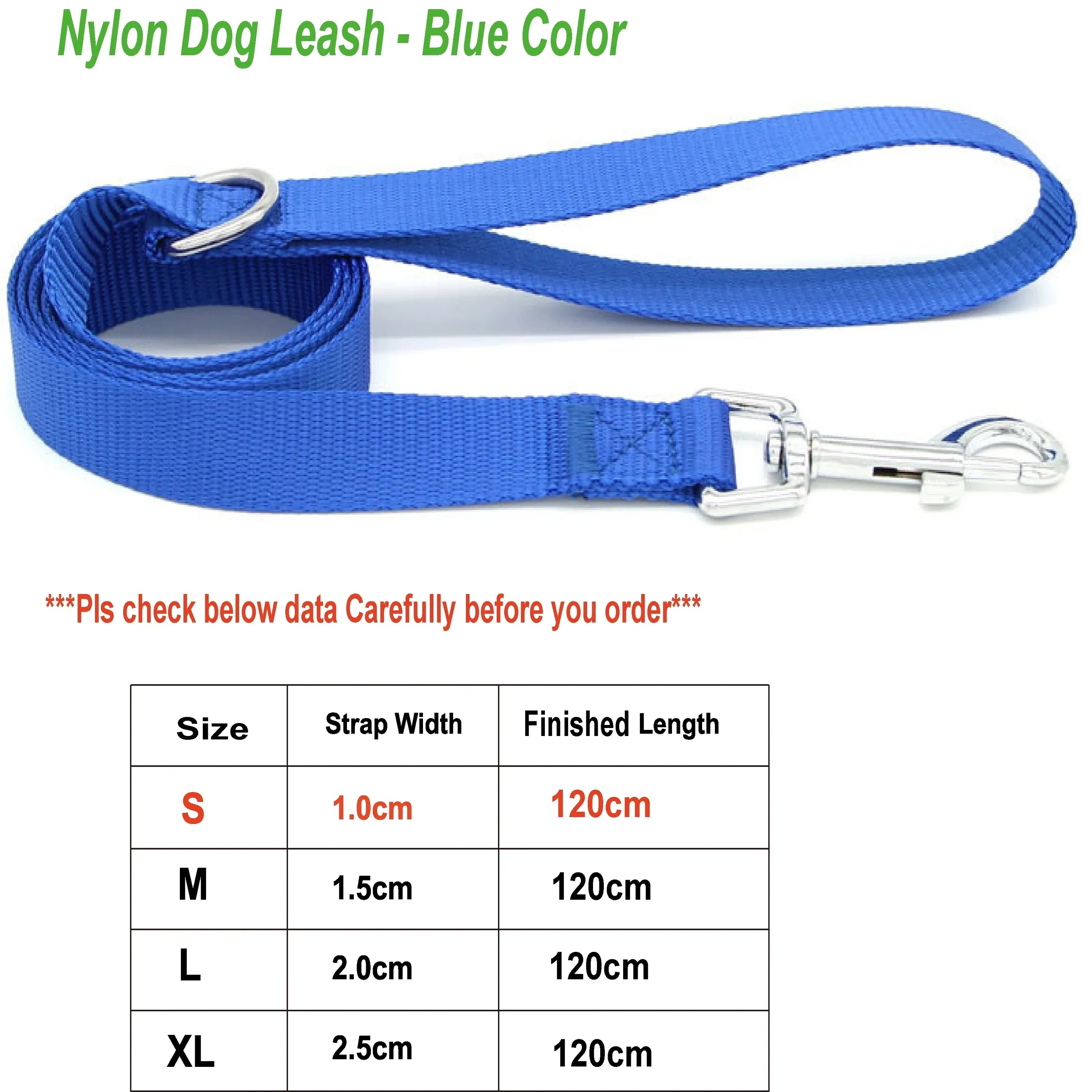 Nylon Dog Leash with Clip and Loop Handle