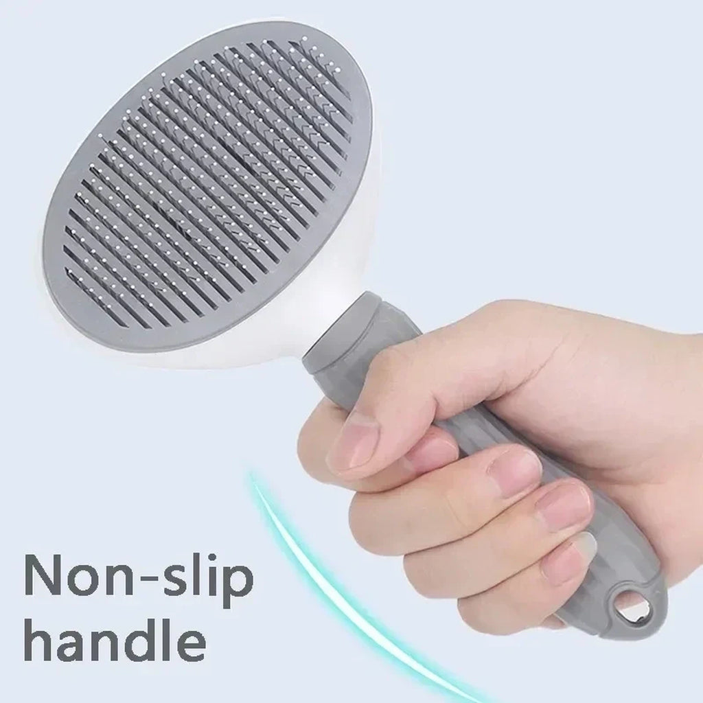 Pet Grooming Brush with Push-Button Hair Release for Dogs and Cats