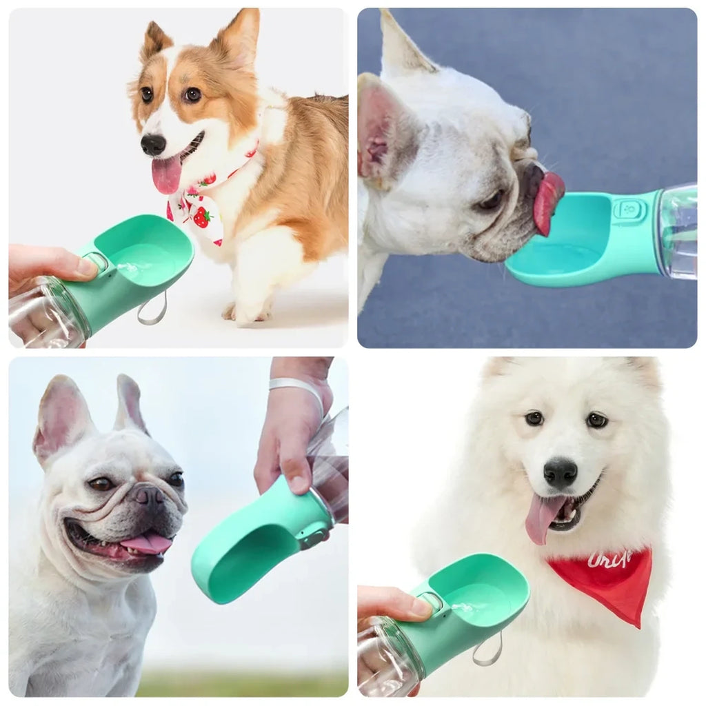 Portable Dog Water Bottle with Built-In Drinking Bowl