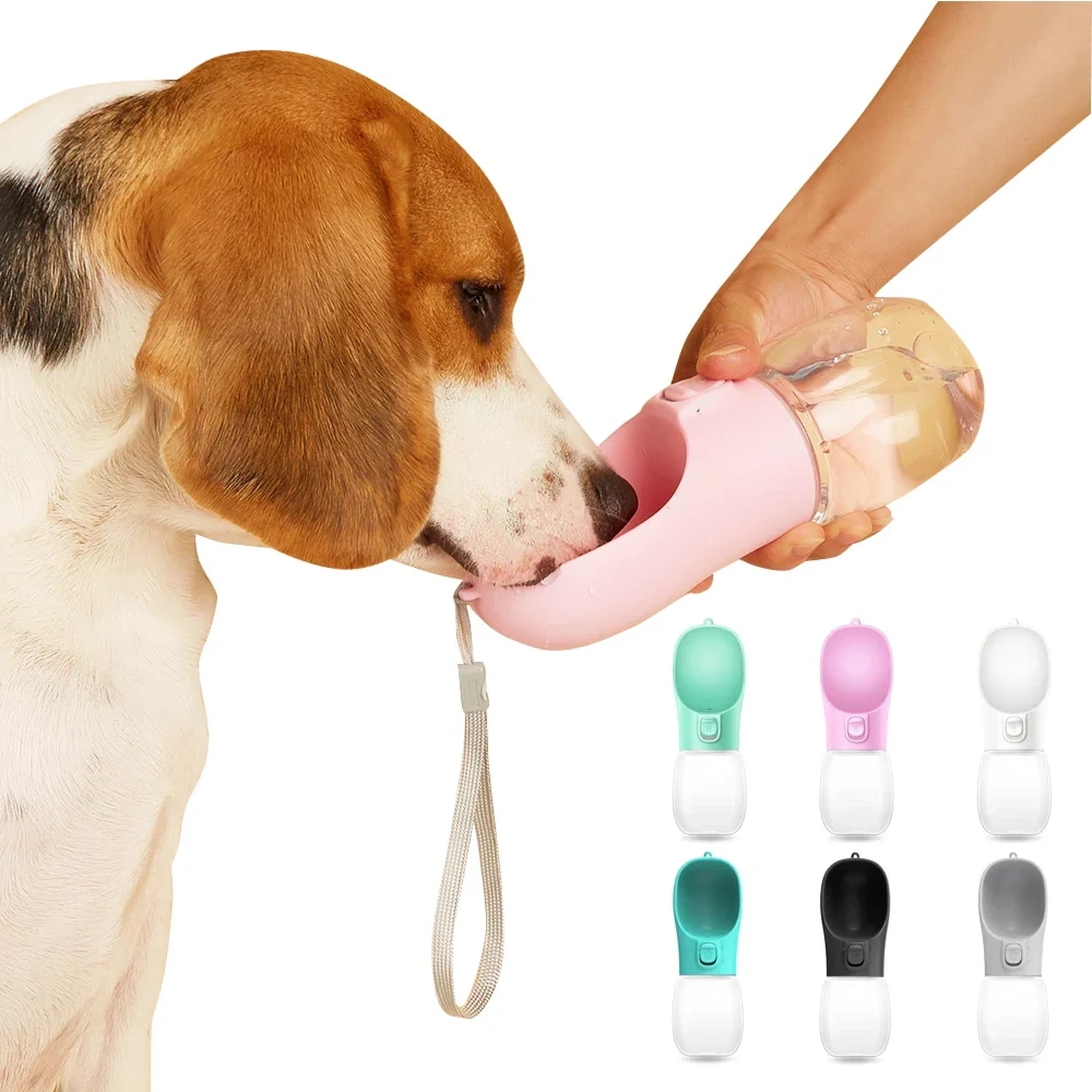 Portable Dog Water Bottle with Built-In Drinking Bowl