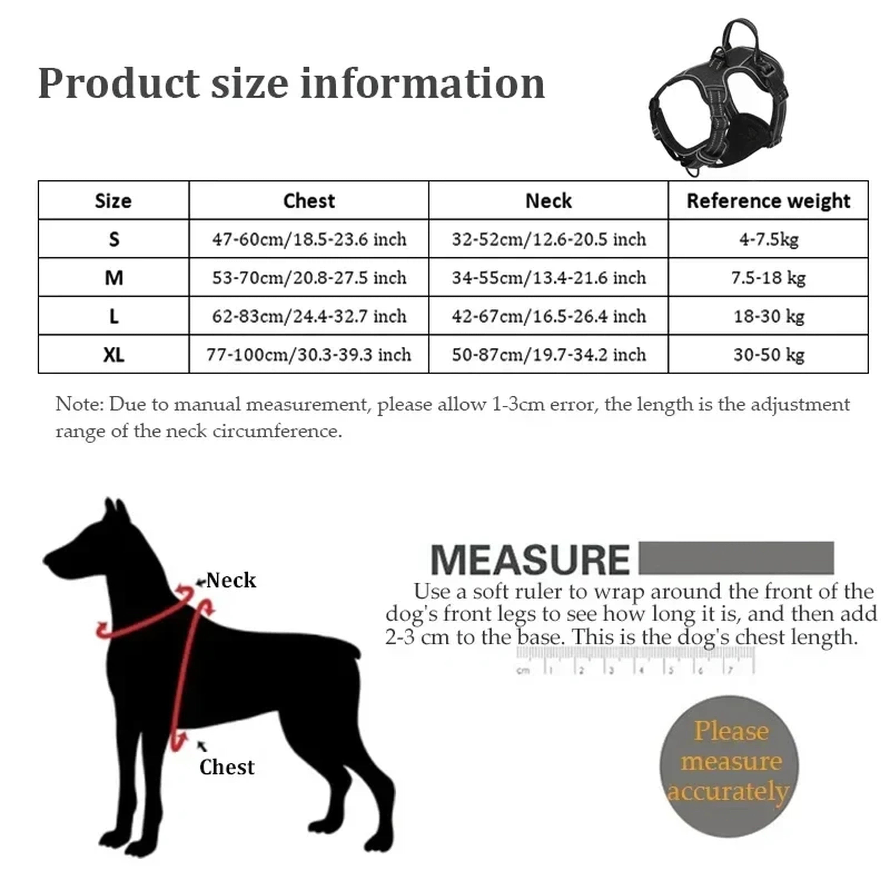 Reflective Adjustable Dog Harness with Quick-Release Buckles